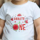 Mädchen 1. Geburtstag 1 in einem Melon, Rote Wasse Baby T-shirt (Red Watermelon, Summer Fruit, Girl 1st Birthday T-shirt.)