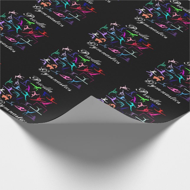 Mädchen 25 Gymnastik Posen Personalisiert Geschenkpapier (Ecke)
