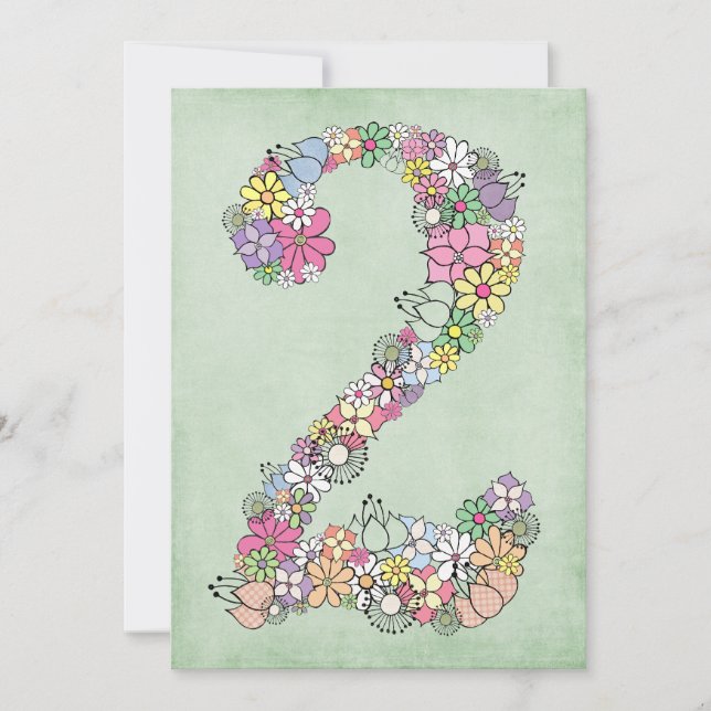 Mädchen 2. Geburtstag Party Custom Einladung (Vorderseite)