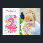 Mädchen 2. Geburtstag Party Nummer Foto Einladung<br><div class="desc">Handgemalte Gestaltung von Pip Gerard. Um zu personalisieren... klicken Sie einfach auf das Beispiel Miniaturbild, um Ihre eigenen Computerdateien zu durchsuchen, um Ihr eigenes Foto zu finden, um es zu ersetzen. Wenn Sie das Foto neu vergrössern oder verschieben müssen, um es an die Einladung anzupassen, drücken Sie die Taste 'Anpassen',...</div>