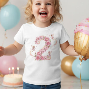 Mädchen 2. Geburtstag Rosa Fee Nummer Zwei T-Shirt