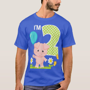 Mädchen 2 Jahre alt Geburtstag Niedliches Schwein T-Shirt