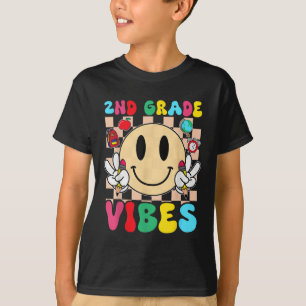 Mädchen 2. Klasse Vibes Lächeln Gesicht Zurück zur T-Shirt