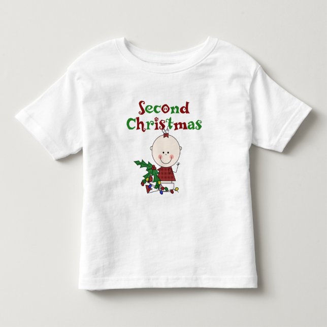 Mädchen 2. Weihnachtskids Baby Holidays Kleinkind T-shirt (Vorderseite)