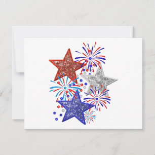 Mädchen 4. Juli Frauen Red White Blue Star Amerika Feiertagskarte