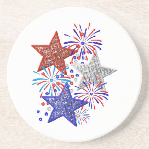 Mädchen 4. Juli Frauen Red White Blue Star Amerika Getränkeuntersetzer
