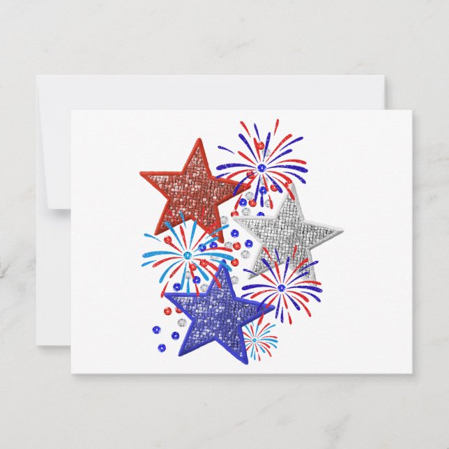 Mädchen 4. Juli Frauen Red White Blue Star Amerika Save The Date (Vorderseite)