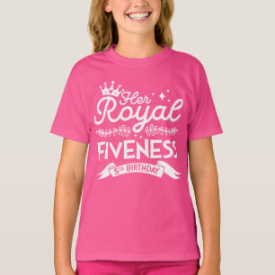 Mädchen 5. Geburtstag Ihre königliche 5-jährige T-Shirt