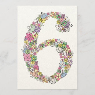 Mädchen 6. Geburtstagsparty Custom Einladung