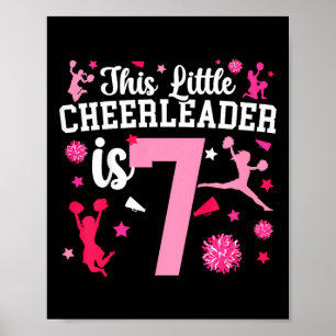 Mädchen 7. Geburtstag Cheerleading Sieben Jahre al Poster