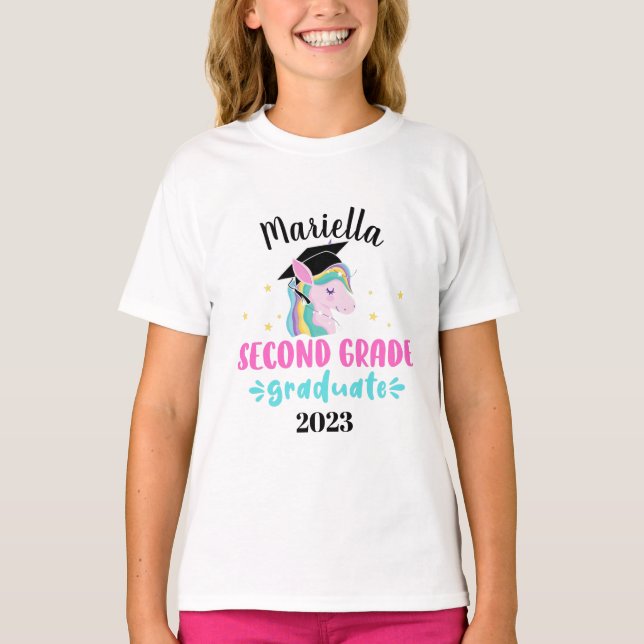 Mädchen Abschluss T - Shirt 2. Klasse (Vorderseite)