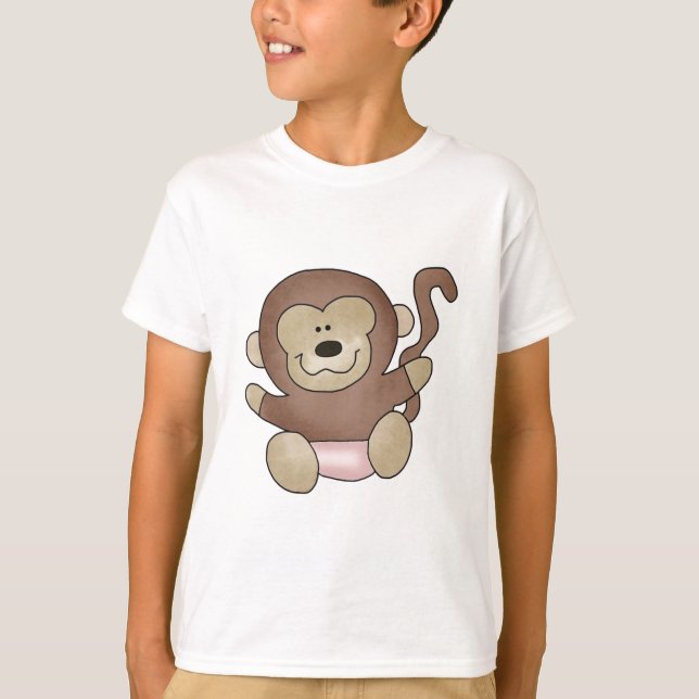 Mädchen-Affe-T-Shirts und Geschenke T-Shirt (Vorderseite)