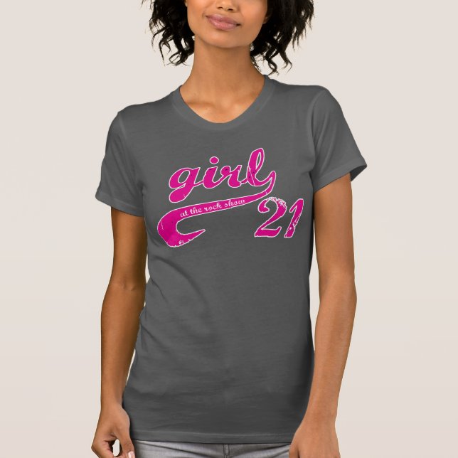 Mädchen am Felsen-Show-Logo-T-Shirt T-Shirt (Vorderseite)
