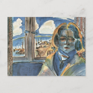Mädchen am Fenster (Sonia) von Walter Gramatte Postkarte
