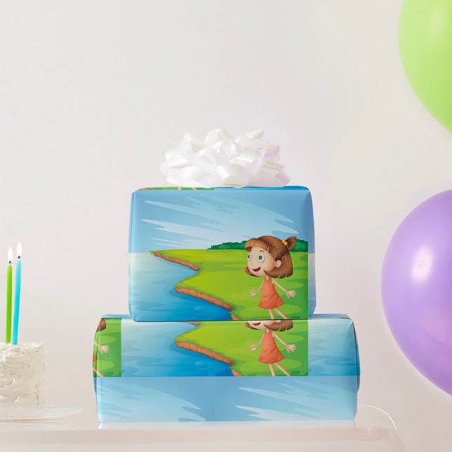 Mädchen am Fluss Geschenkpapier (Von Creator hochgeladen)