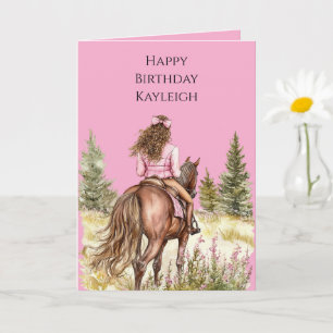 Mädchen am Geburtstag Karte