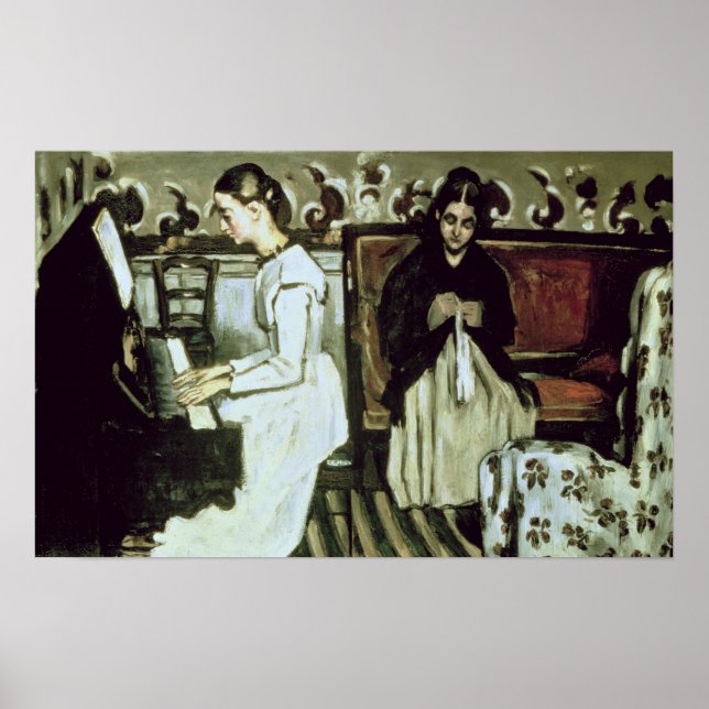Mädchen am Klavier , 1868-69 Poster (Vorne)
