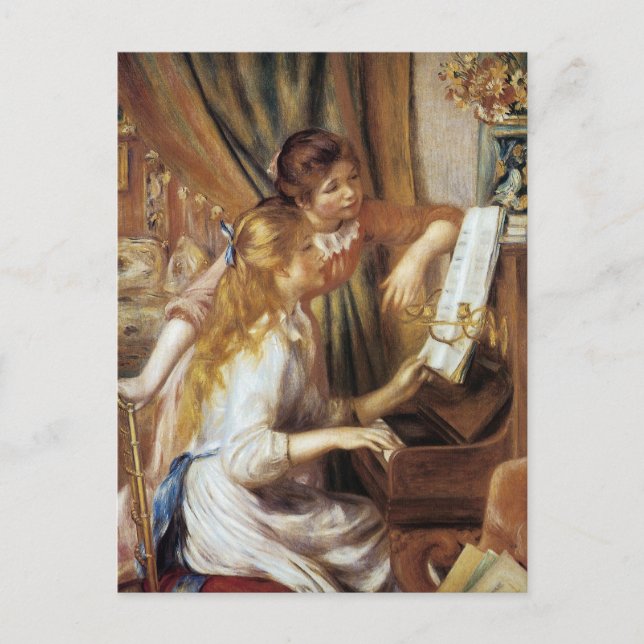 Mädchen am Klavier Postkarte (Vorderseite)