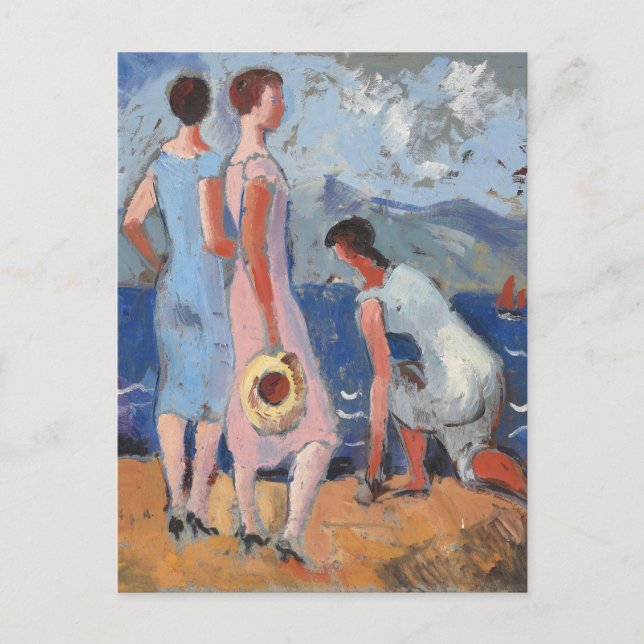 Mädchen am Meer | Christopher Wood Postkarte (Vorderseite)