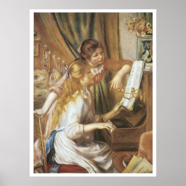 Mädchen am Piano, 1892 Pierre-Auguste Renoir Poster (Vorne)