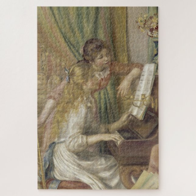 Mädchen am Piano Renoir Impressionist Malerei (Vertikal)