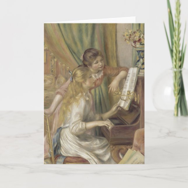 Mädchen am Piano Renoir Impressionist Malerei Karte (Vorderseite)