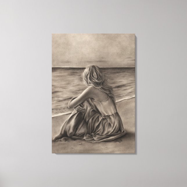 Mädchen am Strand Canvas Print Leinwanddruck (Vorderseite)
