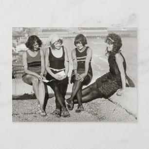 Mädchen am Strand von Atlantic City, 1922 Postkarte