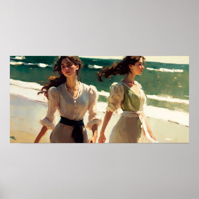 Mädchen am Ufer Poster (Vorne)