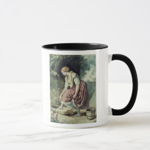 Mädchen an einem Rohr Tasse