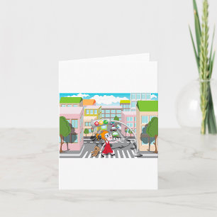 Mädchen an einer Fußgängerüberquerung Karte