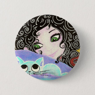 Mädchen an Katze 1 Button