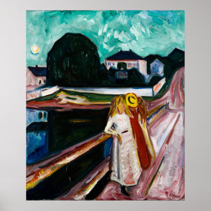 Mädchen auf dem Pier von Edvard Munch Poster