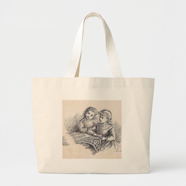Mädchen auf der leicht zu lesenden Titelseite Jumbo Stoffbeutel (Vorne)