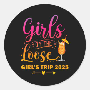Mädchen auf der Lose, Gefärbte Krawatte Girls Week Runder Aufkleber