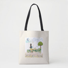 Mädchen auf der Schaukel Ästhetik All-Over Print-T Tasche
