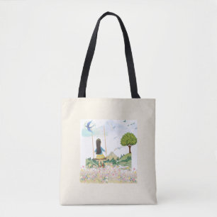 Mädchen auf der Schaukel Ästhetik All-Over Print-T Tasche