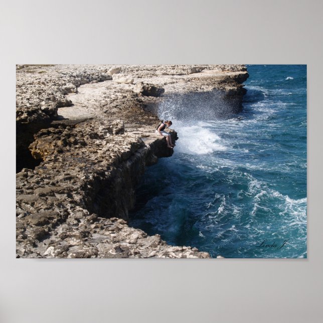 Mädchen auf der Teufelsbrücke in Antigua Canvas Pr Poster (Vorne)