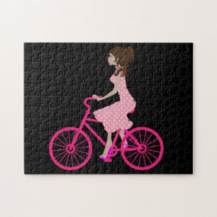 MÄDCHEN AUF EINEM PINKRAD-Puzzle