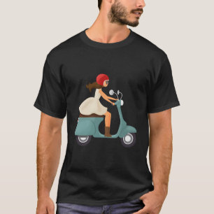 Mädchen auf einem Scooter T-Shirt