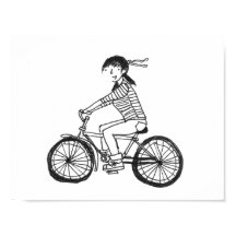 Mädchen auf einer Bike-Illustration