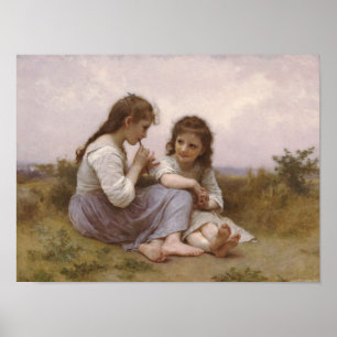 Mädchen auf einer Wiese Poster