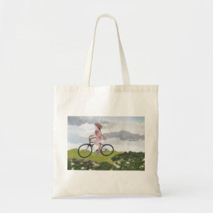 Mädchen auf Fahrrad-Taschentasche Tragetasche