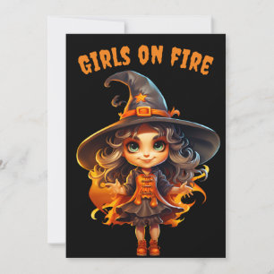 Mädchen auf Feuer Einladung