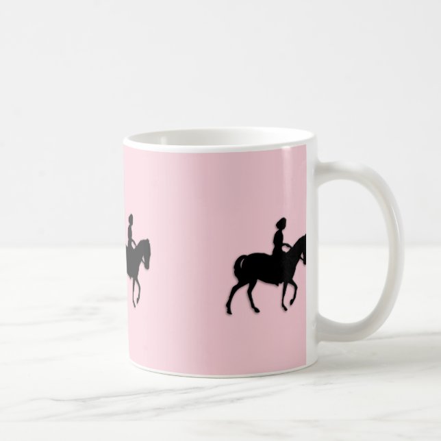 Mädchen auf Pferd / Pony Pink Kaffeetasse (Rechts)