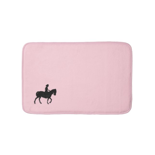 Mädchen auf Pferde-/Pony-Rosa Badematte (Vorderseite)