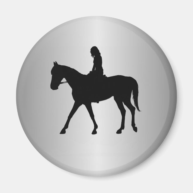 Mädchen auf Pferdeschwalbe Magnet (Vorne)