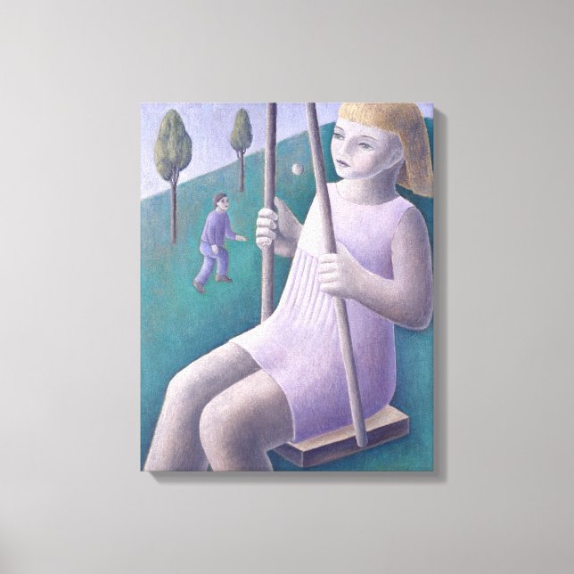 Mädchen auf Schaukel 1996 Leinwanddruck (Vorderseite)