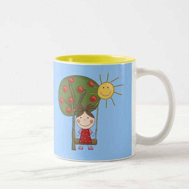 Mädchen auf Schwingen-T - Shirts und Geschenken Zweifarbige Tasse (Rechts)