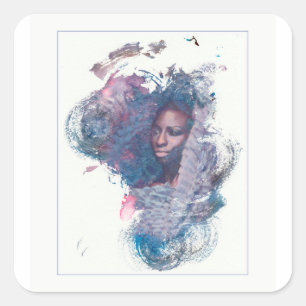 Mädchen aus Afrika Quadratischer Aufkleber